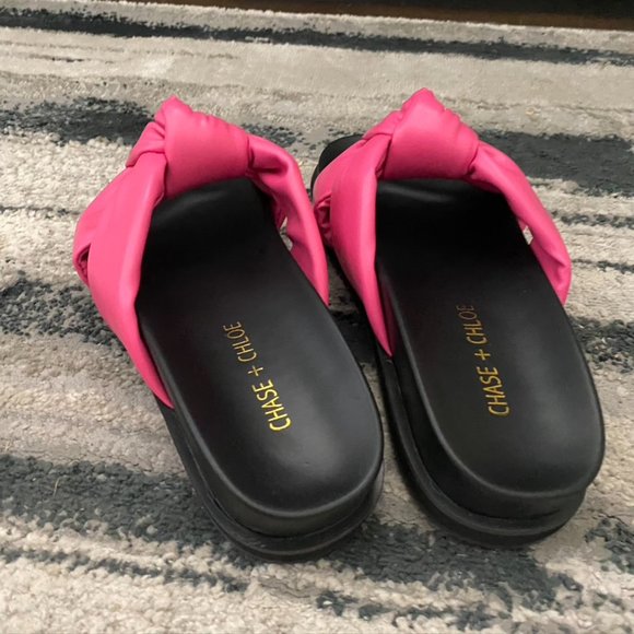 NWT Puffy Knotted Slide Sandal Sz 6M Fuchsia - Picture 5 of 6